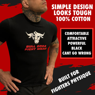 Unleash Your Inner Beast with the BULL DOZA Fight Wear Legendary Black T-Shirt