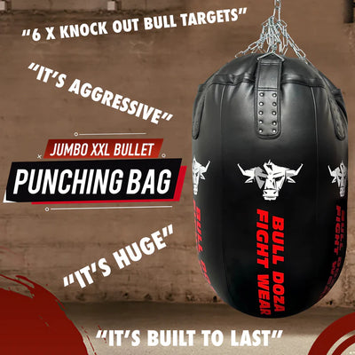 Precision Training with Bull Doza's Traditional Self-Fill Punch Bag – Hone Your Chin Shots
