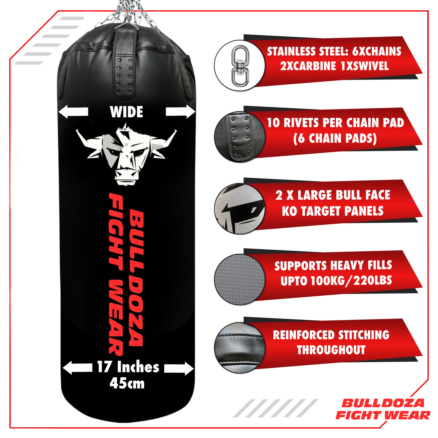 XL Tank Self-Fill 5ft by 45cm Pro Punch Bag