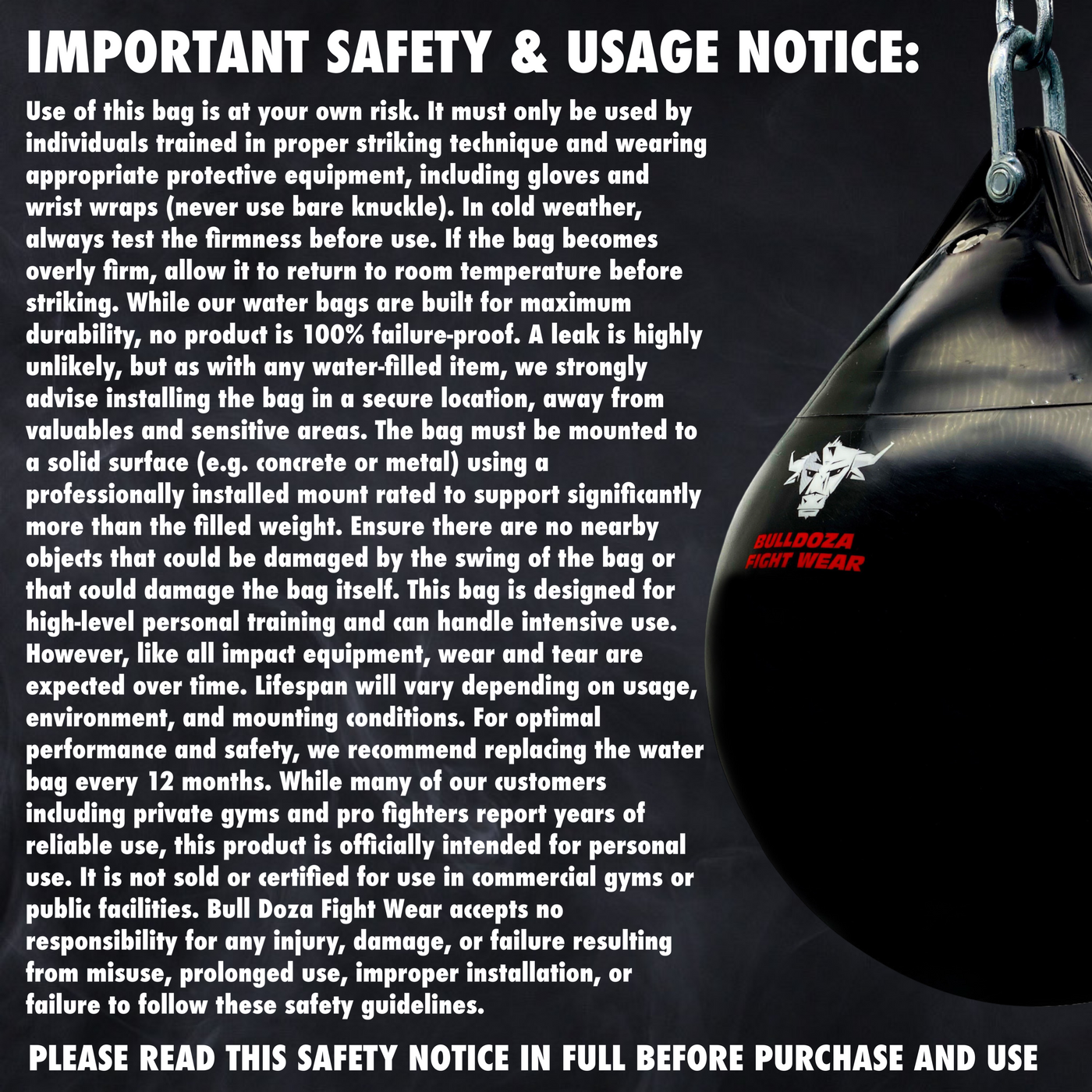 19” Pro Water Punch Bag - 53kg (117lbs)