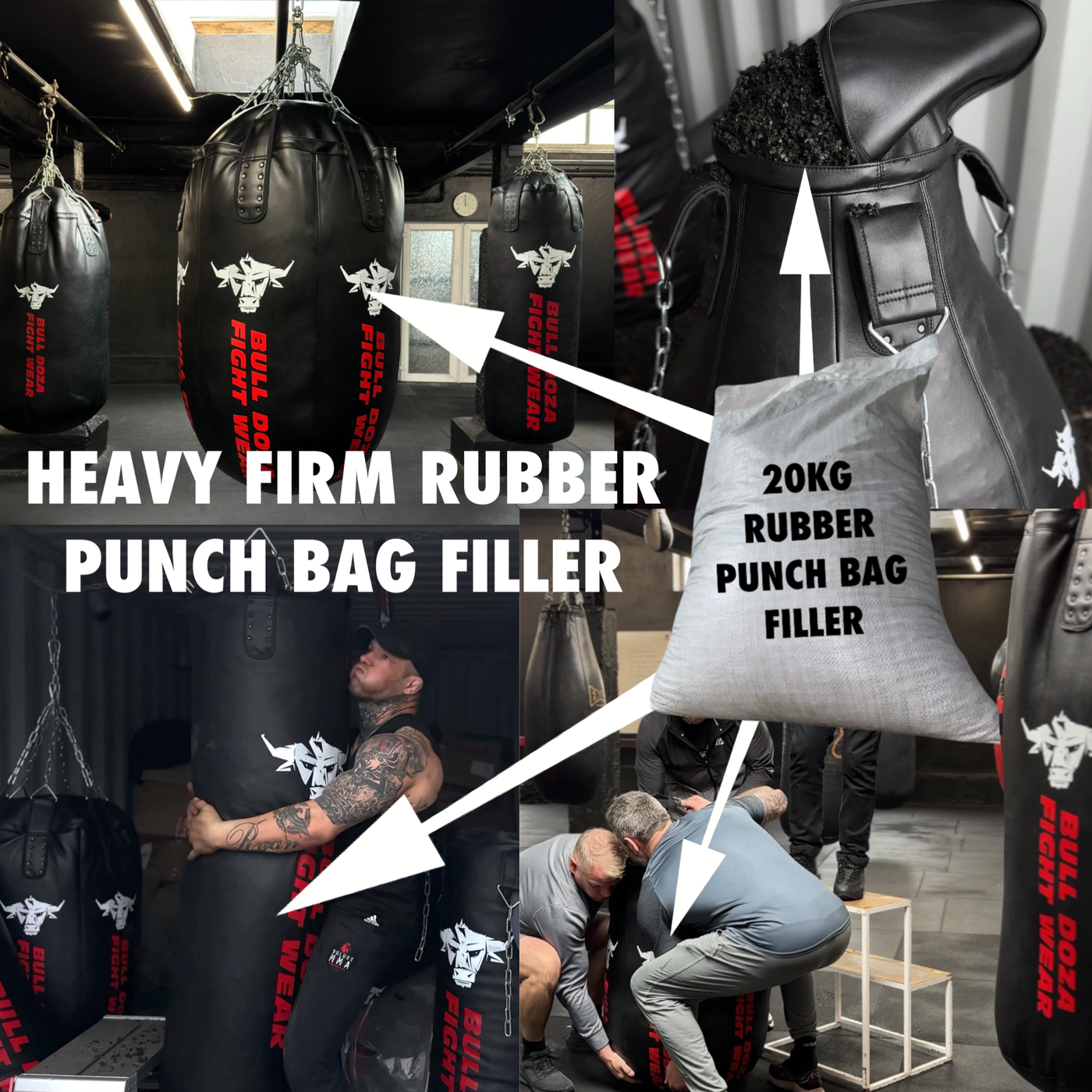 20kg Very Firm Heavy Recycled Rubber Punch Bag Filler