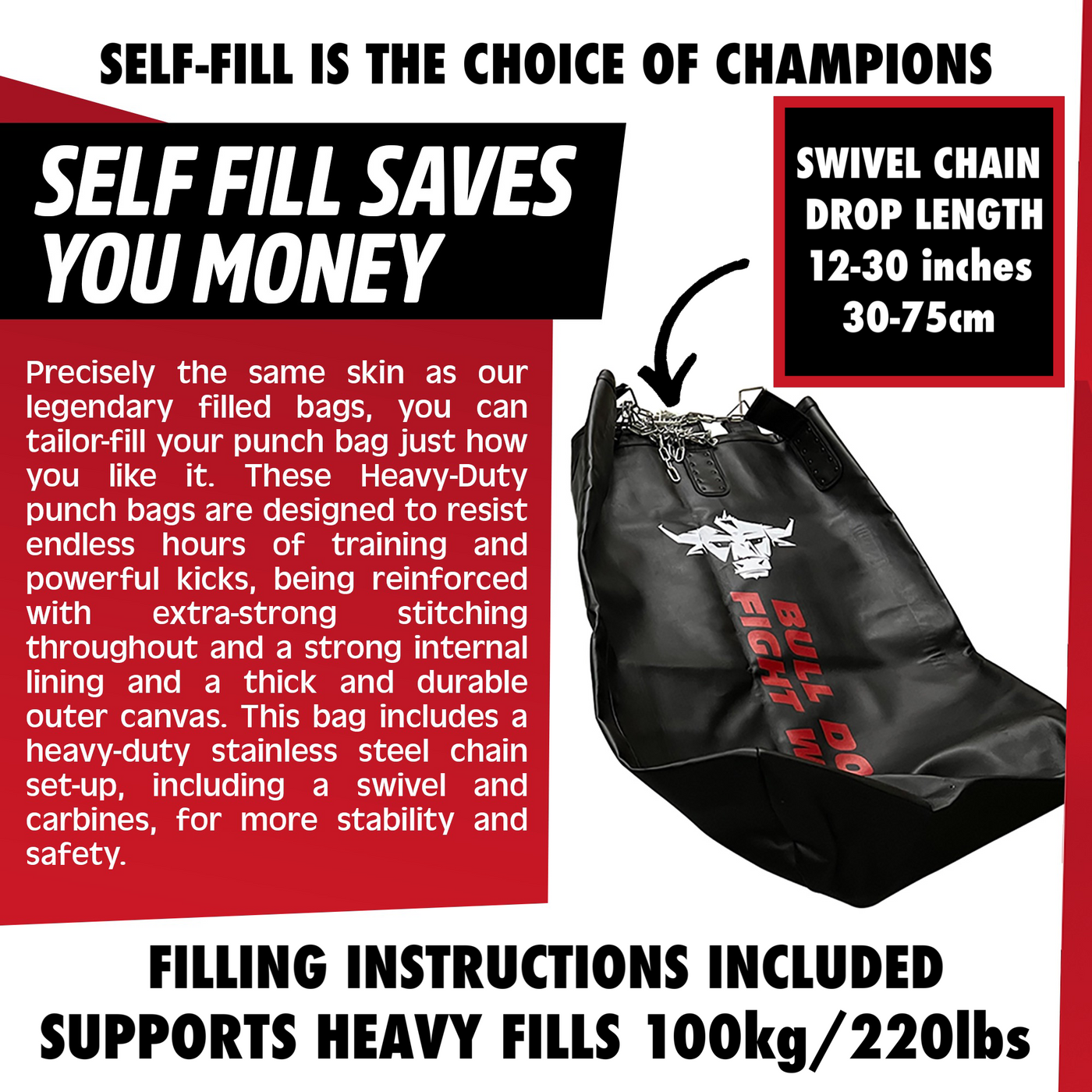 XXL Jumbo Self-Fill 3.5ft by 60cm Pro Punch Bag