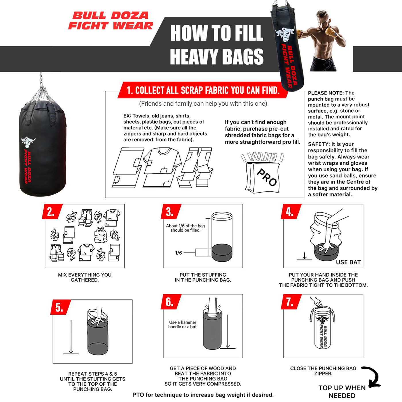 XL Tank Self-Fill 5ft by 45cm Pro Punch Bag