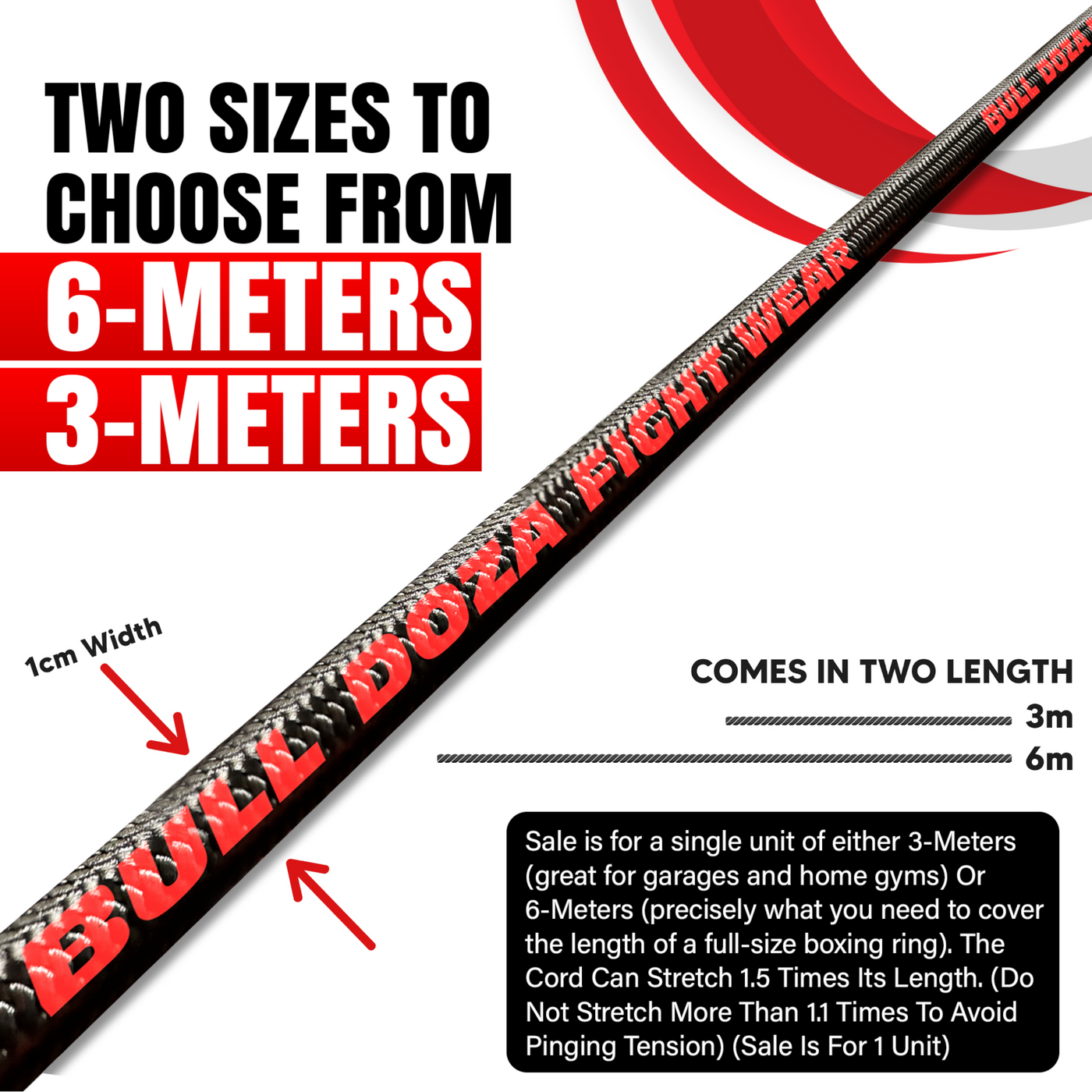 6 Meters - Pro Elastic Slip Rope - Defence Tool